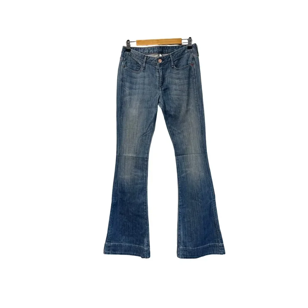 Earnest Sewn Hefner .05 Anthropology Boot Cut Jeans | Mid-Wash Denim | Size 27